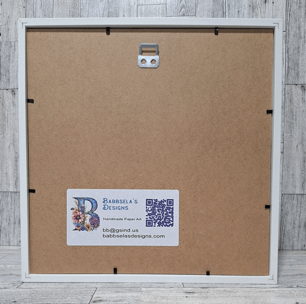 Back side of white frame