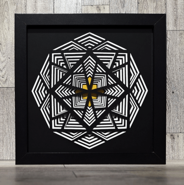 Framed layered paper art