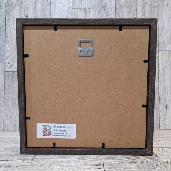 Back side of brown frame