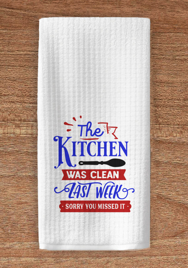 The kitchen was clean last week waffle weave towel
