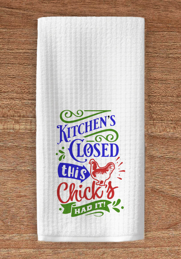 Kitchen's closed waffle weave towel