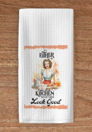 It's either me or the kitchen waffle weave towel