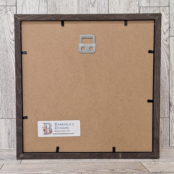 Back side of brown frame.