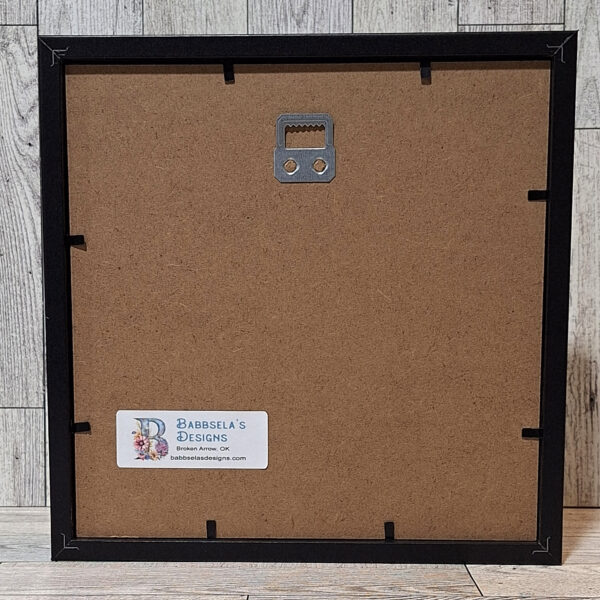 Back view of black frame.