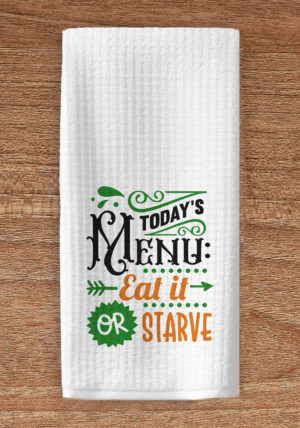 Today's menu kitchen towel