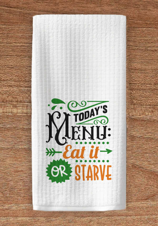 Today's menu kitchen towel
